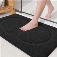 COLOR&GEOMETRY Microfiber Bath Mats for Bathroom 40 x 60 cm, Black