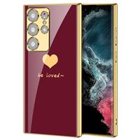 FODDOM for Samsung Ultra Case S23 Luxury 9H Glass Galaxy S23 5G Red)