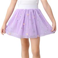 boruizhen Girls Skirts Floral Tutu Skirts Embroidered 4 Layered 1-2
