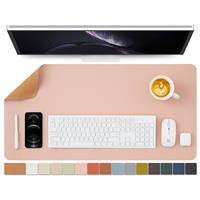 Cork Desk Mat - Dual-Sided Desk Pad for Large Desks(Pink,80cmx 40cm)