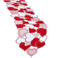 Simhomsen Love Heart Table Runner for Valentine's Embroidered (13.5 53