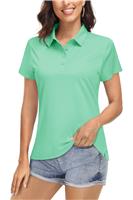 KEFITEVD Women Tennis T Shirt Sport Golf Shirt Quick Dry 4 Green,S