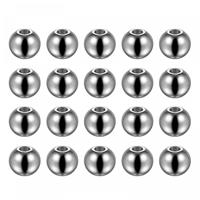 sourcing map Beads Stainless Steel Hole Dia Bead for 40pcs 10mm 3.5mm