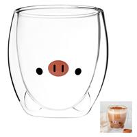 Lily Anne Boutique Cute Pig Coffee Mug - Animal 3D Glass Glass 12.6oz
