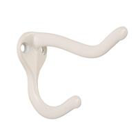 HASWARE PCS Double Prong Robe Hook, Dual Coat Hooks Wall 6 12 (White)