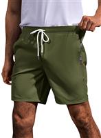 Meilicloth Mens Athletic Sports Shorts with Pockets Summer Beach Green