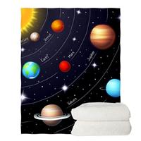 chaqlin Solar System Fleece Blanket Warm Bedroom Sofa Throw 140x180 cm