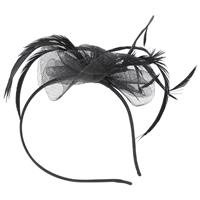 Minkissy Headband Mesh Gauze Hair Hoop Fascinator 1PC Queen Black