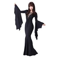 Fortunehouse Women's Morticia Addams Floor Dress Costume Adult Black,