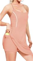 UNIQUEBELLA Workout Dress, Womens Tennis Dress with Exercise Green