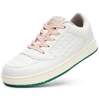 STQ Tennis Shoes for Womens Ladies Fashion White Walking Green 4.5