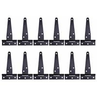 DOITOOL T Strap Hinges Heavy Duty Gate Hinges for 12PCS Black (4