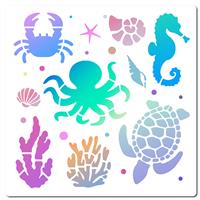 GORGECRAFT Sea Animals Stencils Turtle Crab 3030Cm Large Scrapbooking