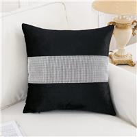San Tungus Pack of Rhinestone Cushion Covers Decorative 2 18x18 Black