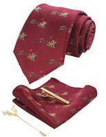 JEMYGINS Festival Christmas Tie and Pocket Square with Tie Red (2)