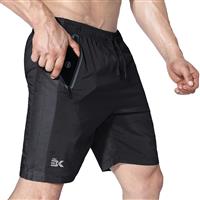 BROKIG Men's Athletic Gym Shorts with Zip APEX (XL, Black)