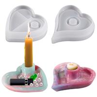 Heart Shape Resin Candle Holder Moulds, Heart Resin Voyyphixa 2PCS