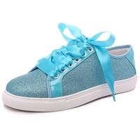 Elivandon Wedding Shoes Bling Bridal 16051 Blue,Size 5.5 UK/39