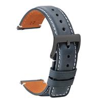 TStrap Leather Watch Straps - Soft 18mm Blue Black 18mm 20mm 22mm
