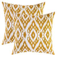 TreeWool Pack Ogee Diamond Accent Cotton Canvas (2 (45 x 45 cm, White)