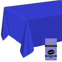 sundee Premium Plastic Table Cloths for Tables(54" x 108"),6 blue