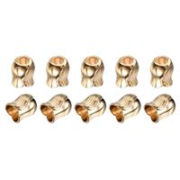 sourcing map Metal Bell Stopper, Conical Cord Ends Lock 10Pcs 5mm Gold