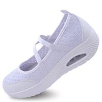 MISSRAIN Ladies' Casual Shoes Adjustable Elastic Walking 8023-White 38