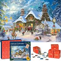 Jigsaw Advent Calendar Santa's Workshop Pieces Jigsaw, 1008 24