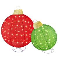 HOYECHI Lighted Pop-Up Outdoor Christmas Ornament 2pc 200 8 Red/Green