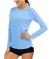 MAGCOMSEN Women's Summer Tshirts Dancing Training Tshirts Hiking Blue
