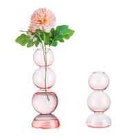 Vase, Unique Ball Vases for Flowers, Aesthetic Glasseam Pink Glass 2,