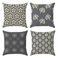 JJ PRIME - Grey Cushion Covers | Floral Cushion Covers 45x45 4 18x18