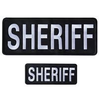 Sheriff Patches Hook and Loop, Durable Embroidered Small Large Black