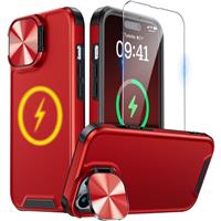 Buysing Magnetic Case for iPhone Pro Case with Camera 15 Max 6.7"-Red