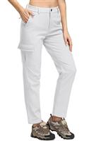 TACVASEN Women's Waterproof Trousers Casual Outdoor Hiking White,2XL