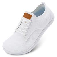 JOINFREE Men Wide Toe Shoes Breathable Gym Shoes Walking White 8
