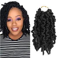 Packs Short Curly Pre-twisted Passion twist 3 Extensions (10inch 1B)