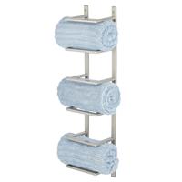 mDesign Wall-Mounted Towel Storage Rack - Hanging Caddy for the 5-Tier