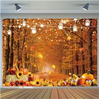 Thanksgiving Fall Photography Backdrop Autumn Forest Maple 8x6FT