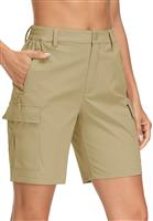 MAGCOMSEN Women's Breathable Shorts Quick Dry Lightweight Khaki,2XL