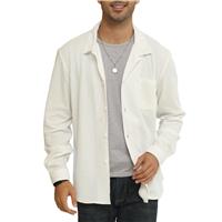 Halfword Men's Long Sleeve Shirt Casual Waffle Shirts M-3XL White