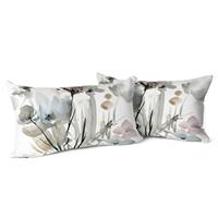 Snylcce Brown Cream Grey Teal Floral Cushion Covers Watercolor 2 12x20