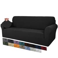 Creative Jacquard Couch Covers for Seater, MAXIJIN 3 1-Piece (3 Black)