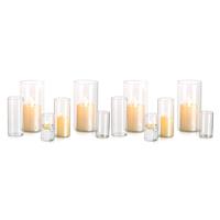 Hurricane Candle Holder Cylinder: Set of Flower Vase Glass 4 (12Pcs)