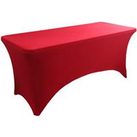 Skyour Stretch Table Spandex 4ft/5ft/6ft/8ft (Red, 6FT: 72x30x30in)