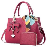 ACNCN PU Leather Women Fashion Handbags Ladies Shoulder Small Red+Card