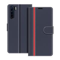 COODIO Phone Case For OPPO Magnetic Flip Leather A91, A91 Blue/Red