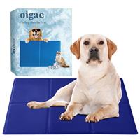 OIGAE Dog Cooling Mat Pet Cool Mat Gel Self 90x60cm Blue Non-Toxic