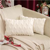 MIULEE Pack of Christmas Cushion Covers Fluffy 2 30x50cm 12x20