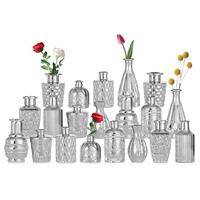 Silver Vases for Flowers, Bud Vase Set of Glasseam Glass 20, Small